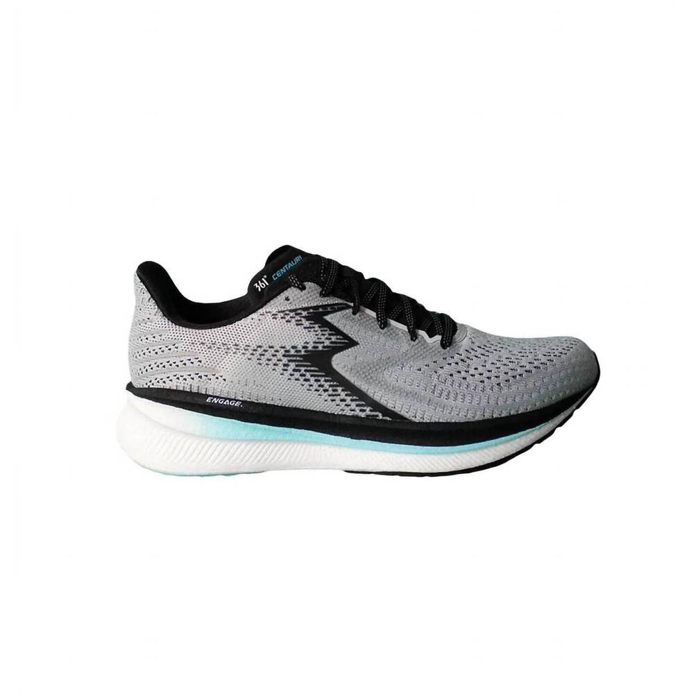 NEW 361 DEGREES women's centauri running shoes in oyster mushroom/ black